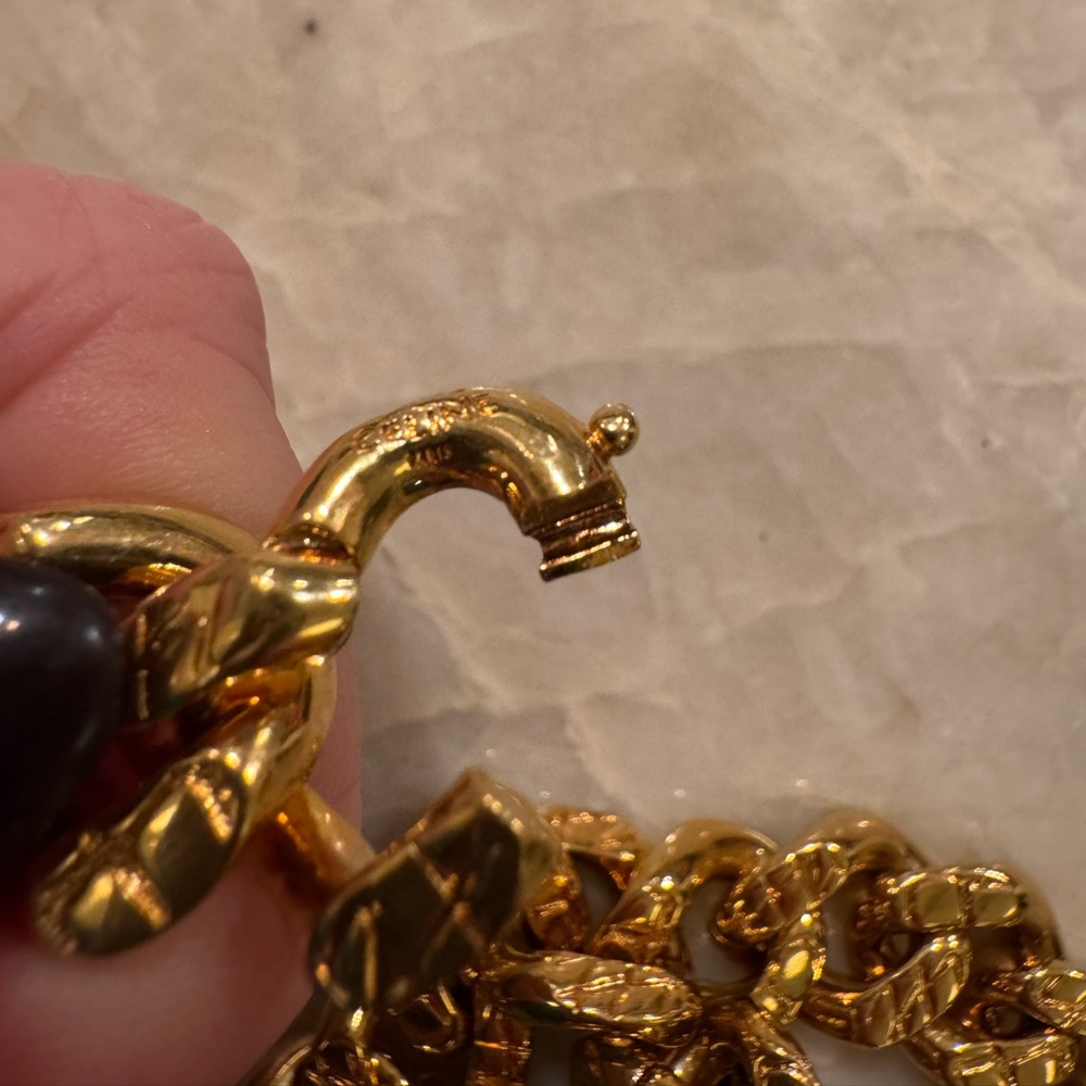 Celine Gold Cuban Link Necklace Statement Piece - Picture 5 of 8